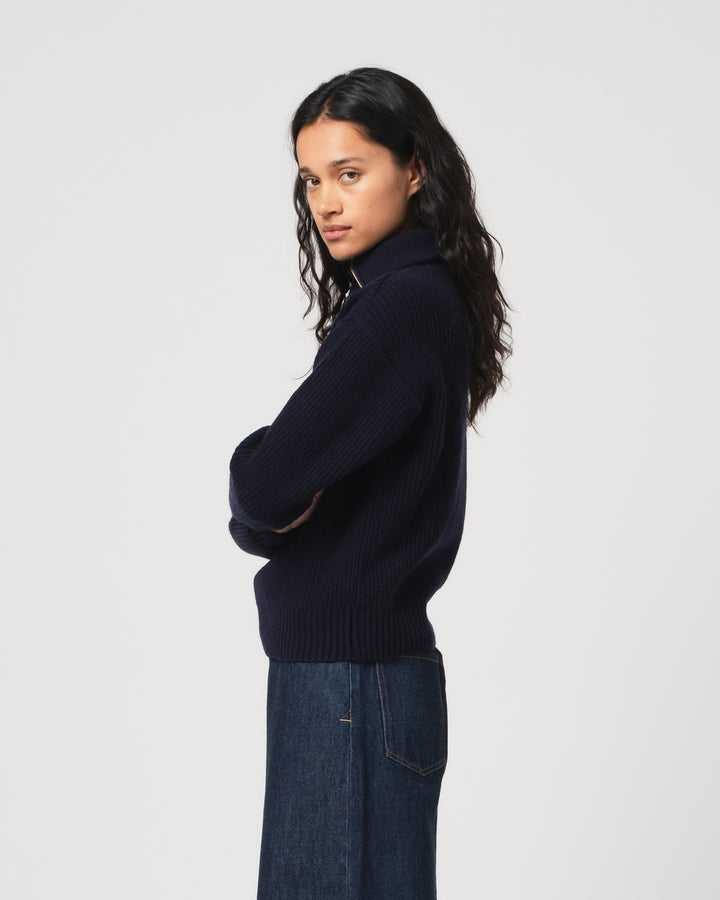 G.o.D Fly Deck Sweater Yarn Delta Navy