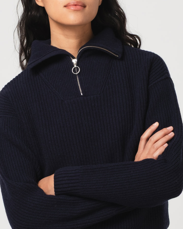 G.o.D Fly Deck Sweater Yarn Delta Navy