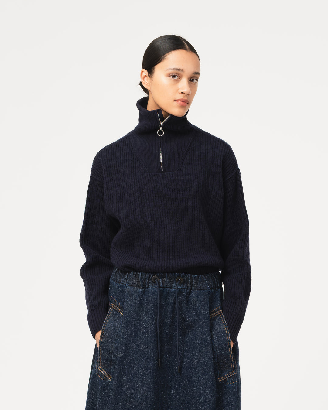G.o.D Fly Deck Sweater Yarn Delta Navy
