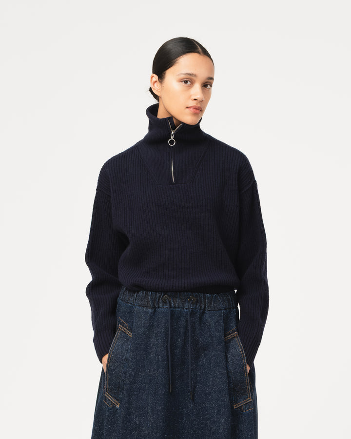 G.o.D Fly Deck Sweater Yarn Delta Navy