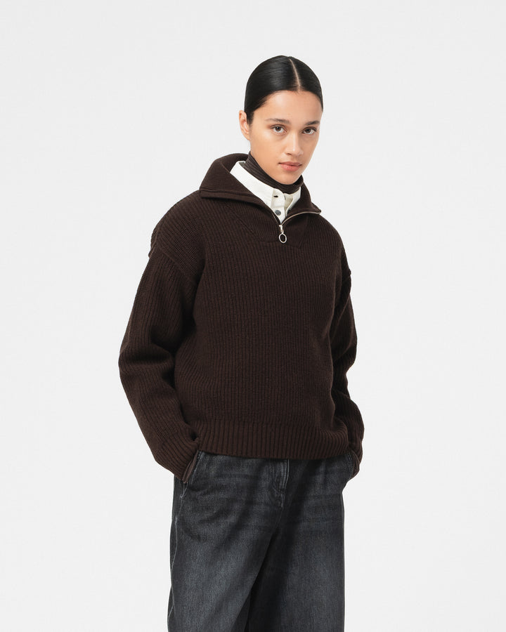 G.o.D Fly Deck Sweater Delta Yarn Chocolate