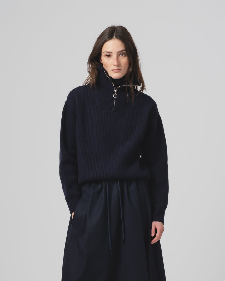 G.o.D Fly Deck Sweater Yarn Delta Navy