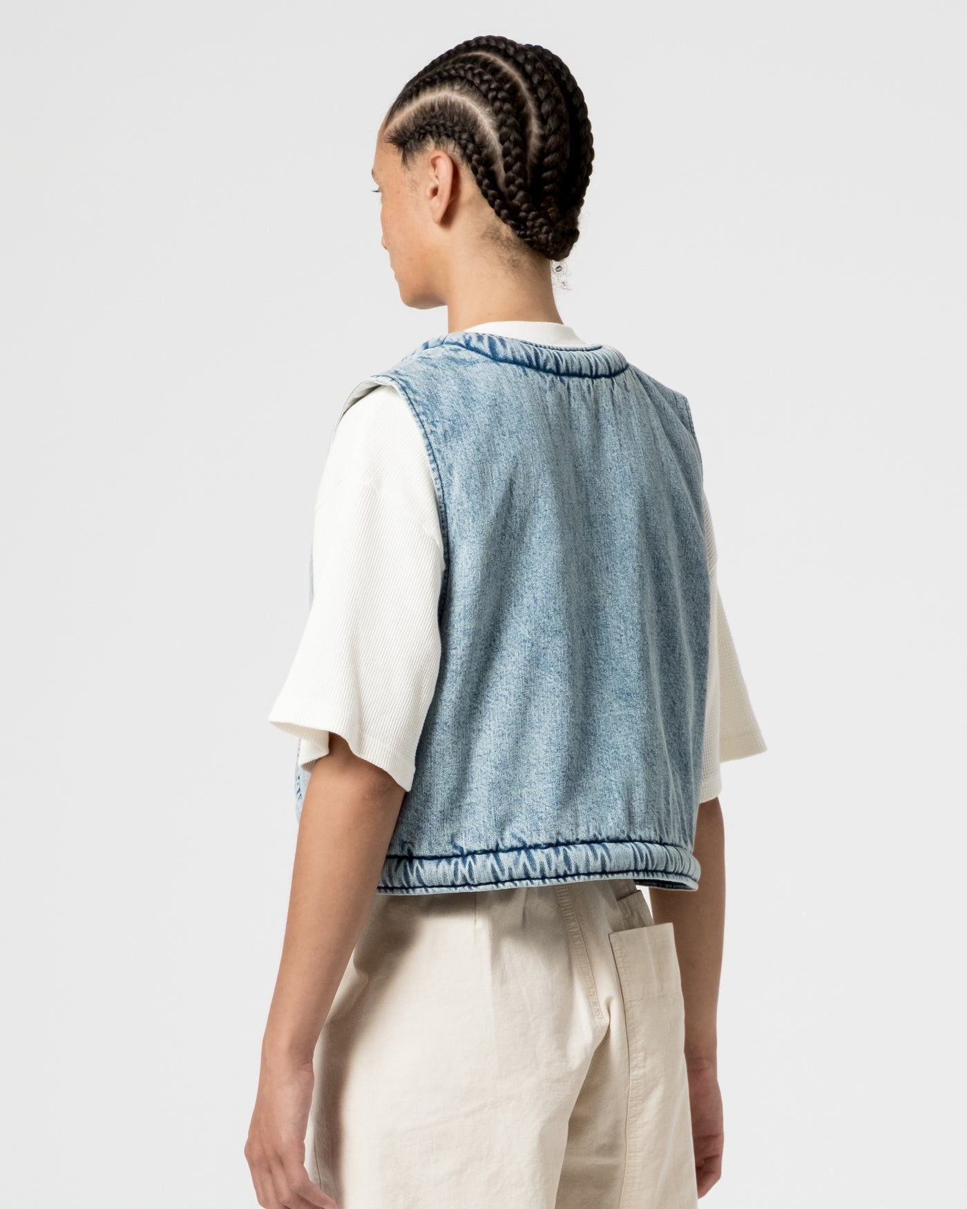 G.o.D Tsuki Vest Salt Lake Denim Blue