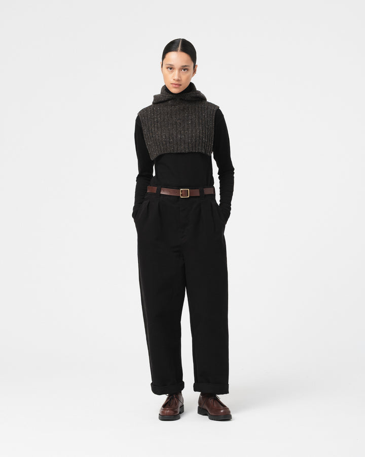 G.o.D Channel Hood Neppy Wool Asphalt