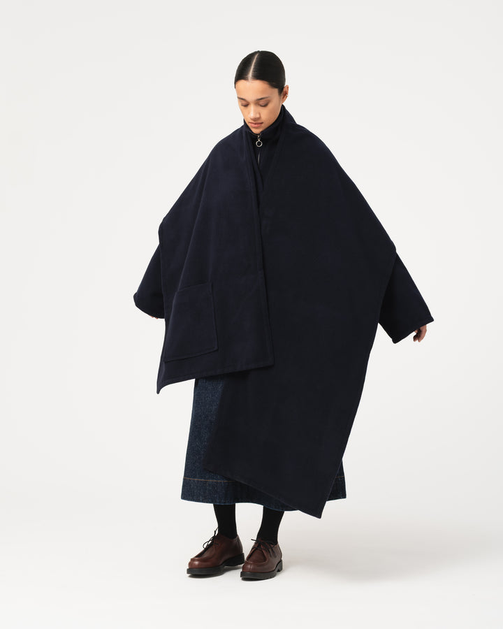 G.o.D Blanket Scarf Pachuca Wool Navy