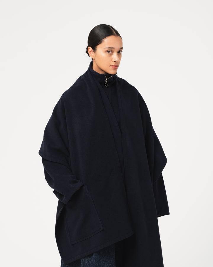 G.o.D Blanket Scarf Pachuca Wool Navy
