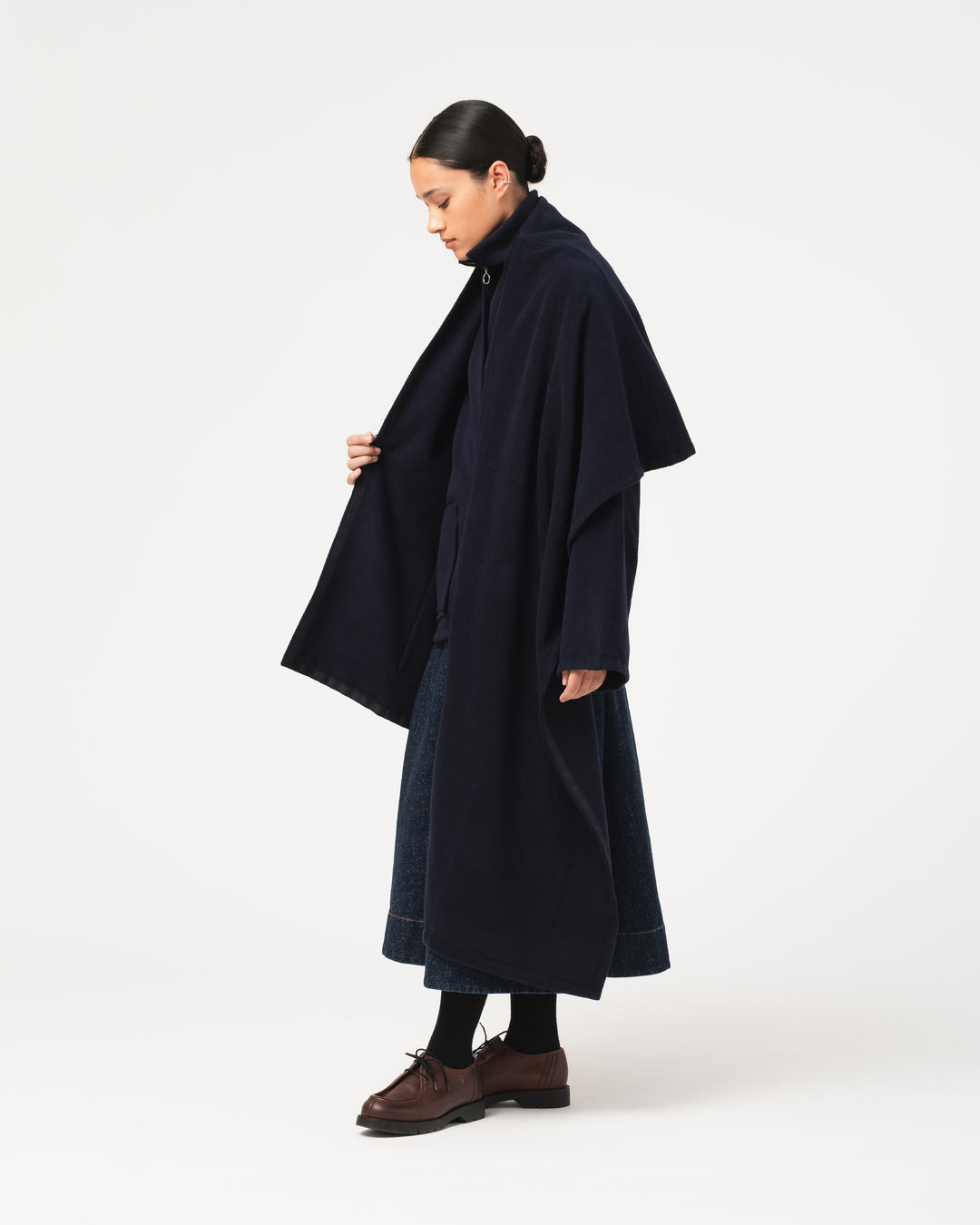 G.o.D Blanket Scarf Pachuca Wool Navy