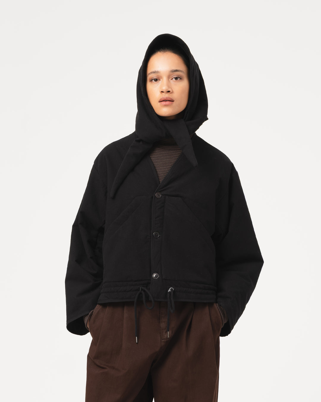 G.o.D Jackie Scarf Padded Cotton Black