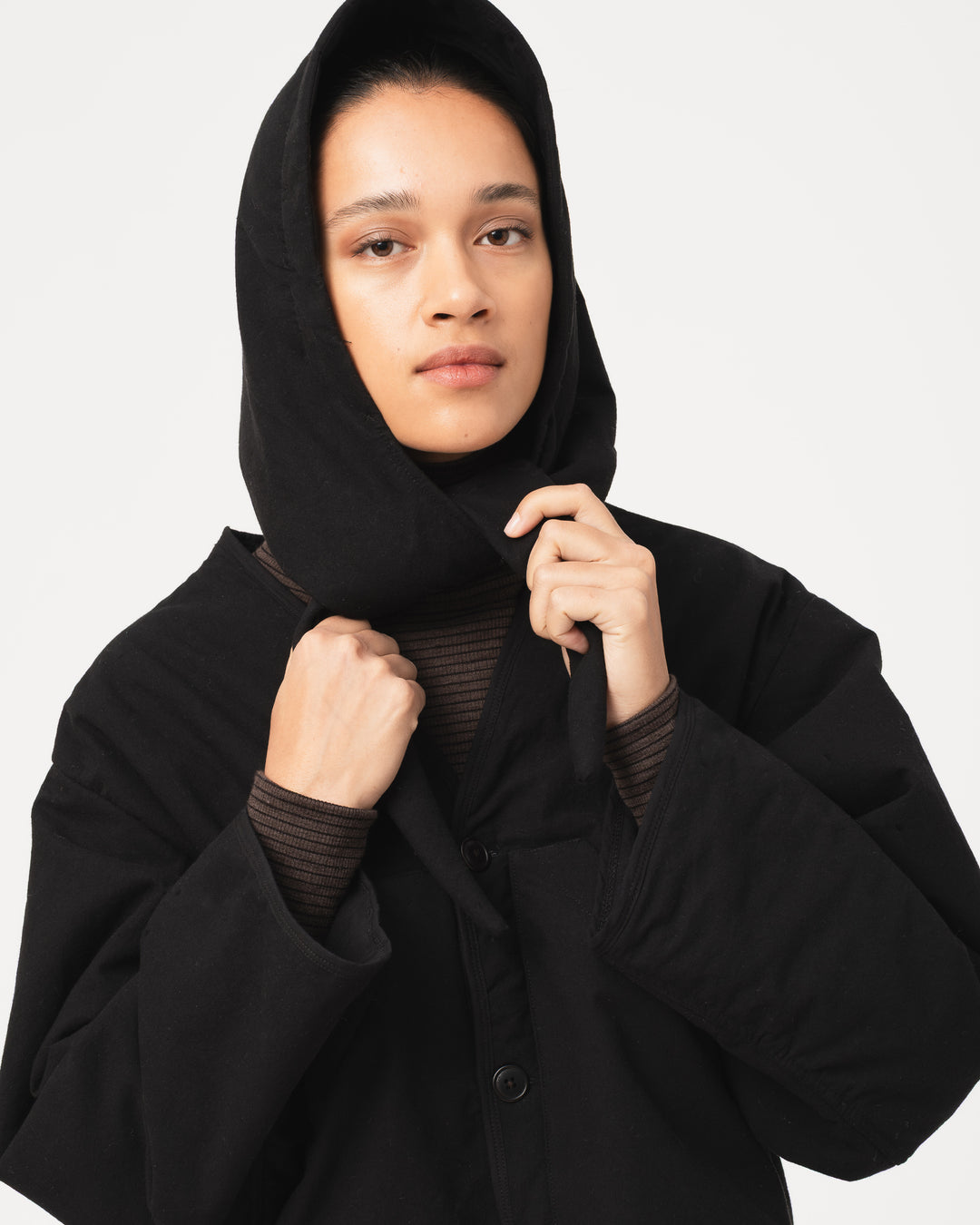 G.o.D Jackie Scarf Padded Cotton Black