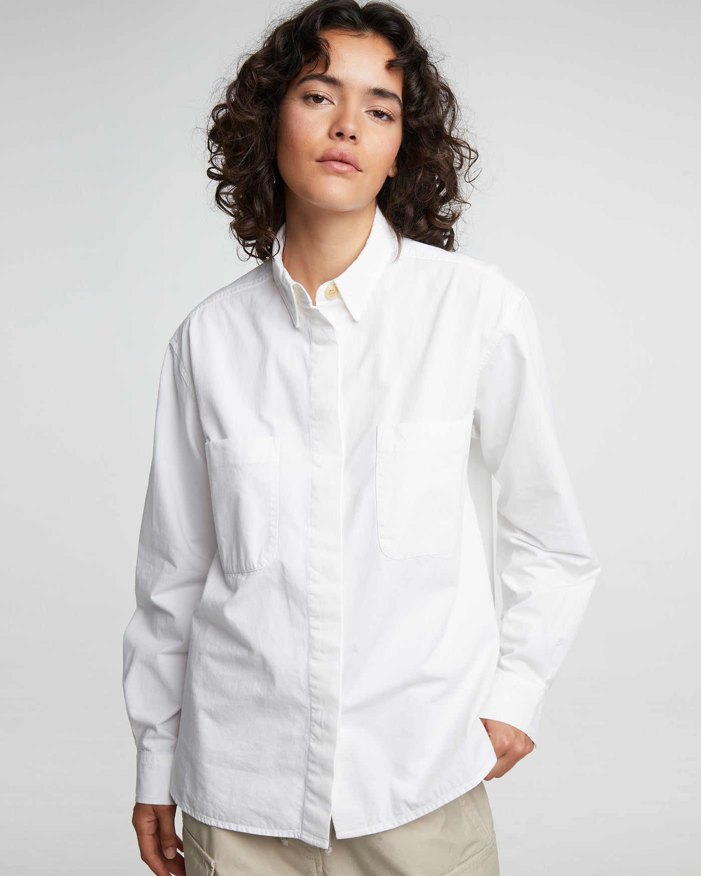 G.o.D Noguchi Shirt Light Cotton Drill White