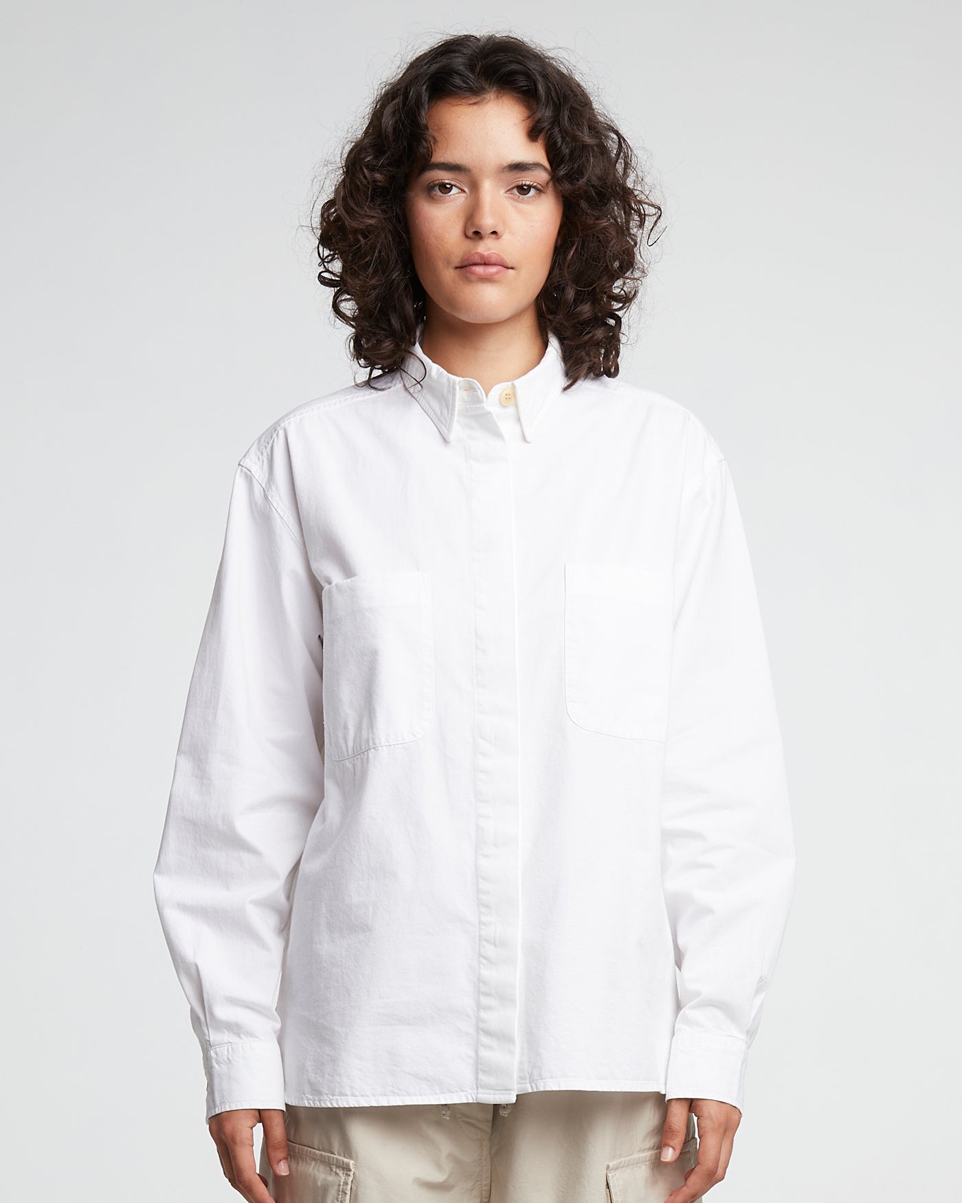 G.o.D Noguchi Shirt Light Cotton Drill White