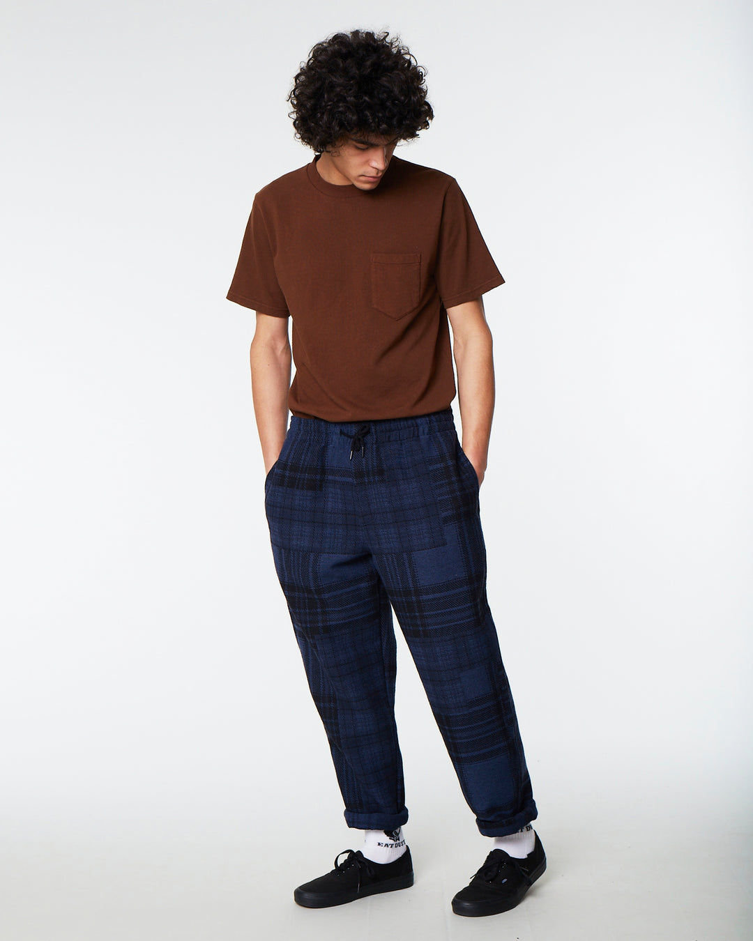 ゴンズ パンツ ボロキルト ネイビー