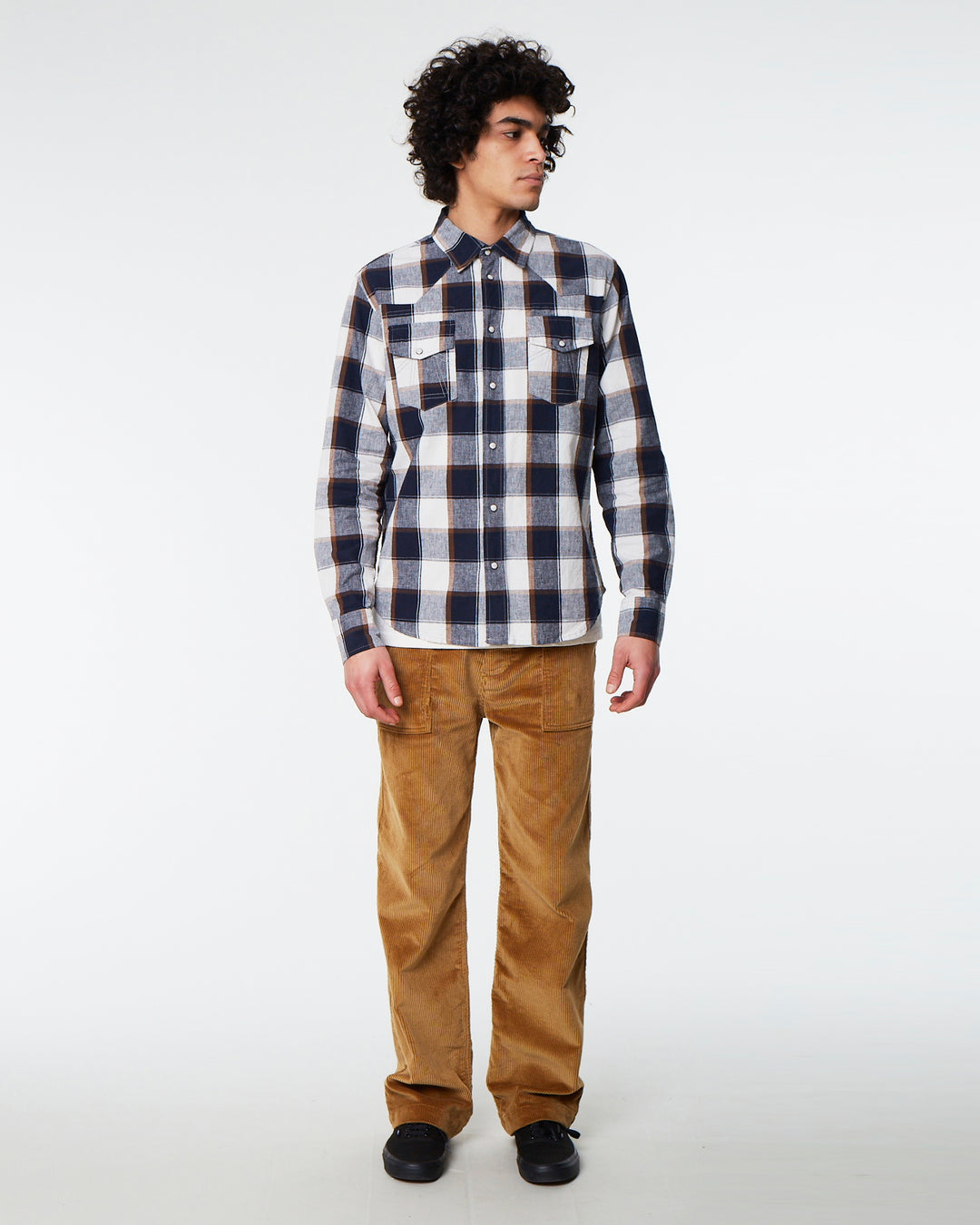 Western Shirt Provence Check Off White/Navy