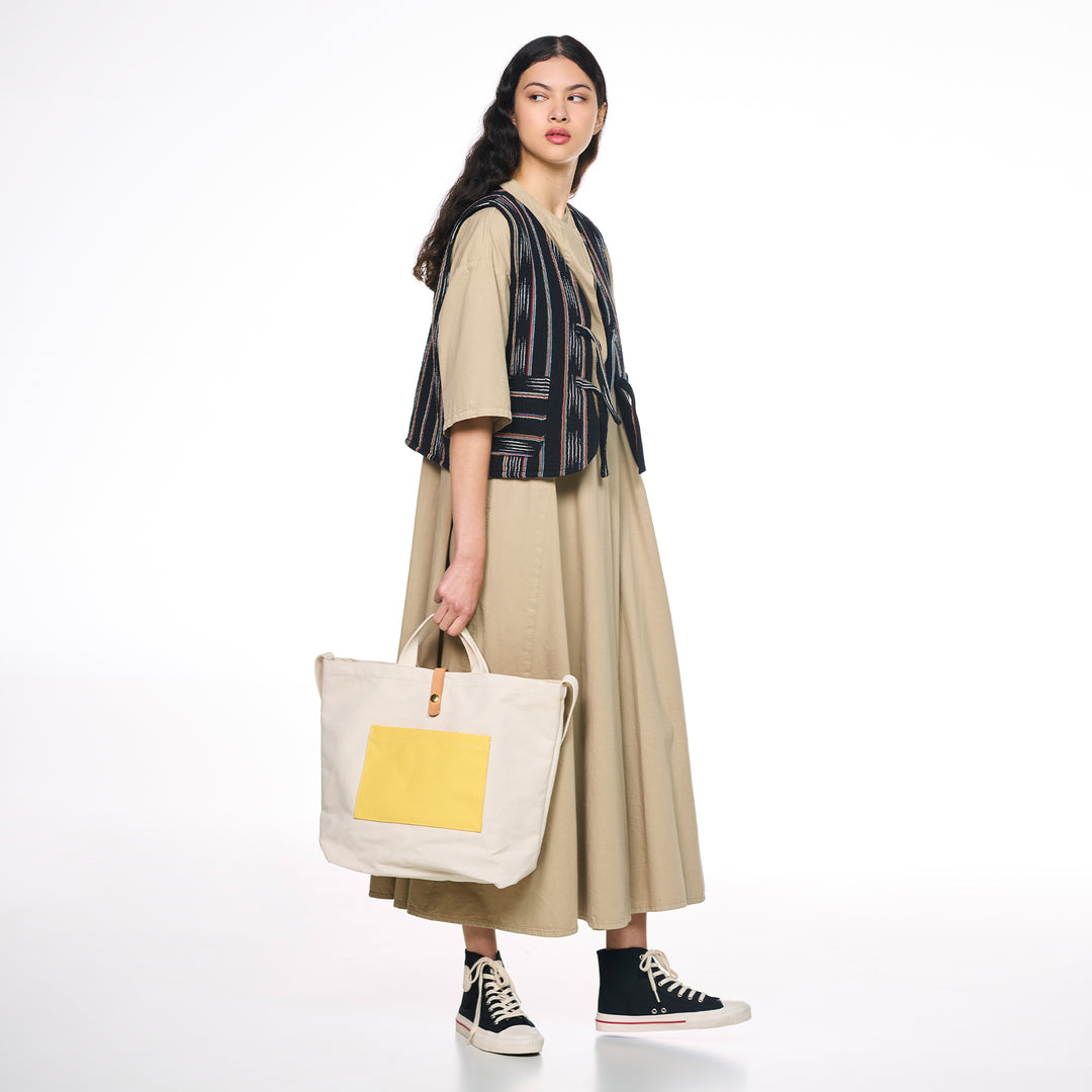 Canvas Shopper Bag Medium White