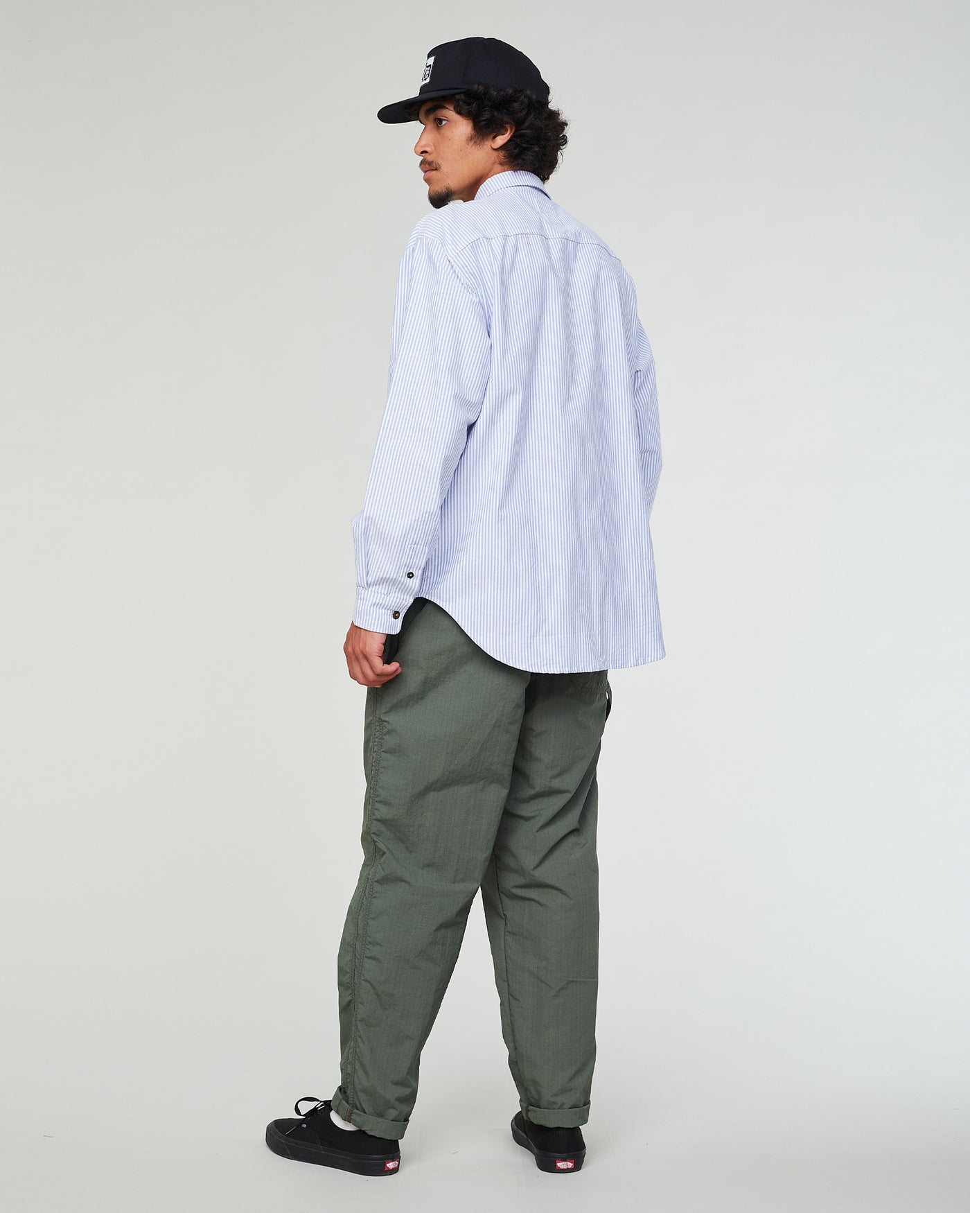 Worker Shirt Pit Stop Stripe Light Blue