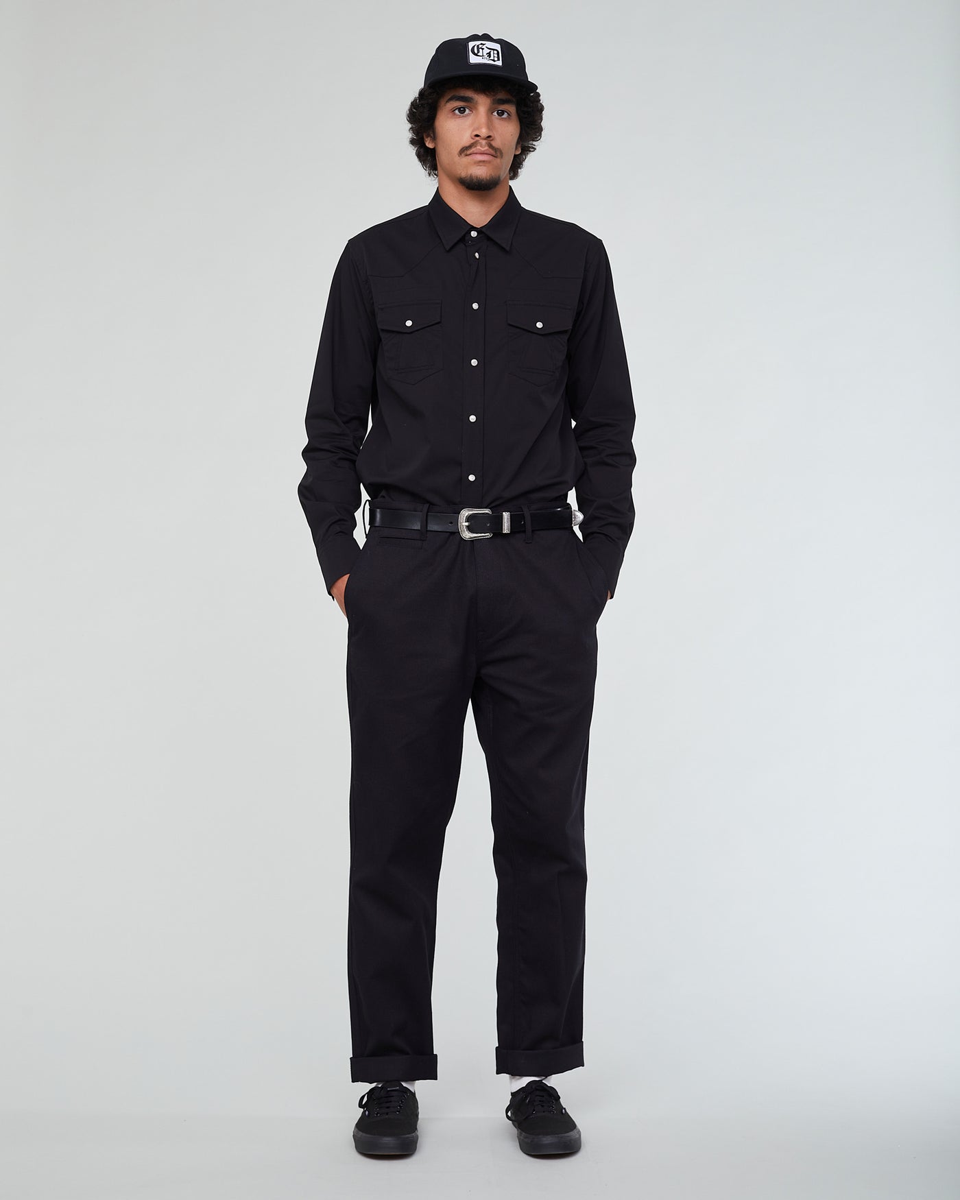 Western Shirt Stanley Cotton Black