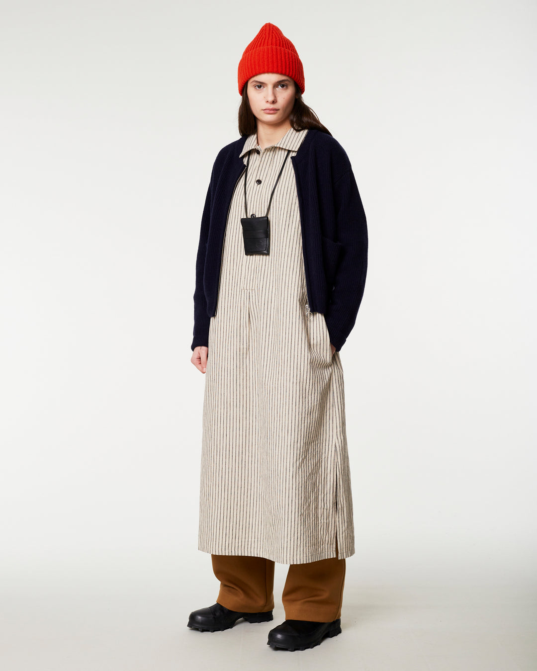 G.o.D Shirt Dress Dust Bowl Stripes Off White