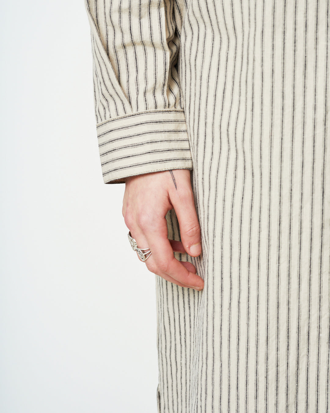 G.o.D Shirt Dress Dust Bowl Stripes Off White